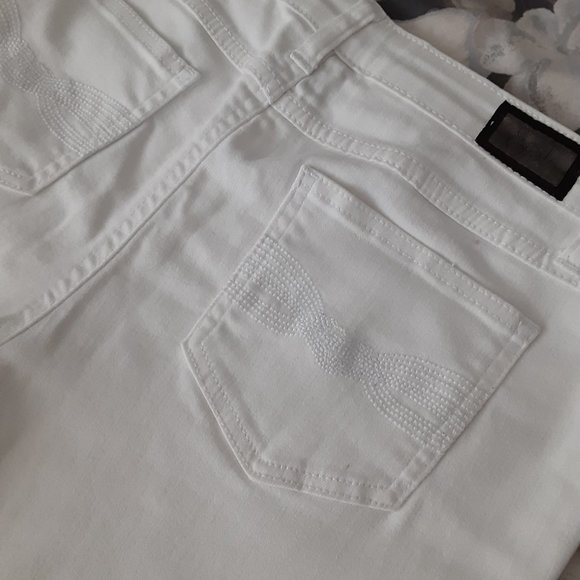 Super Fitting! Earl 5 pocket Jeans - white cotton -size 8 - Picture 3 of 8